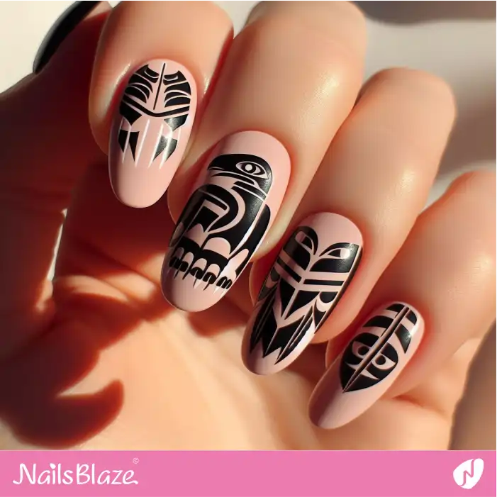 Haida Gwaii Cultural Nail Design with Eagle | Canadian | Tribal - NB1861